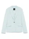 Pinko Tailored Jacket With Flap Pockets And Shoulder Pads In Blue