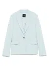 Pinko Tailored Jacket With Flap Pockets And Shoulder Pads In Blue