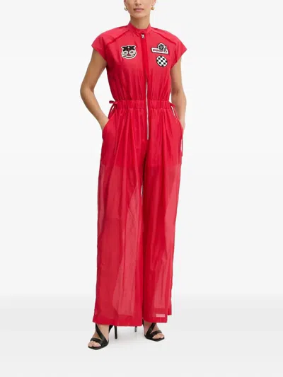 Pinko Patch-detail Jumpsuit In Red