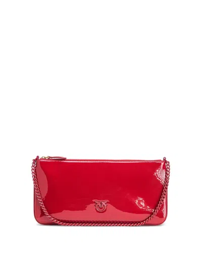 Pinko Horizontal Flat Bag In Rouge-color Block