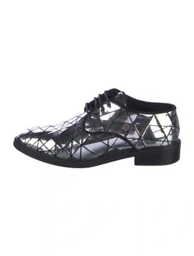 Pre-owned Pinko Patent Leather Oxfords In Silver