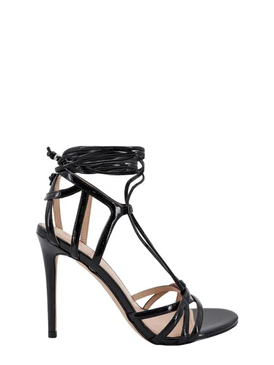 Pinko Patent Leather Sandals In Black