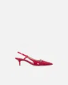 Pinko Patent Pointed-toe Slingback Pumps In Rosso