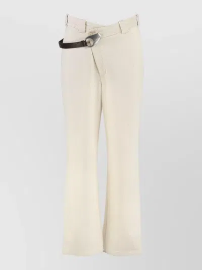 Pinko Paint Cotton Drill Trousers With Belt And Buckle In Multi