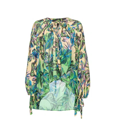 PINKO LEAF-PRINT BLOUSE