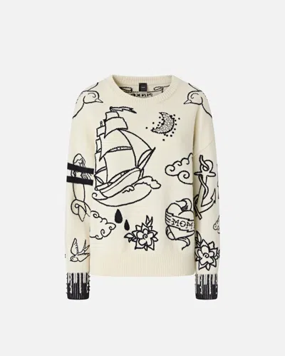 Pinko Patterned Crew-neck Sweater In Neutral