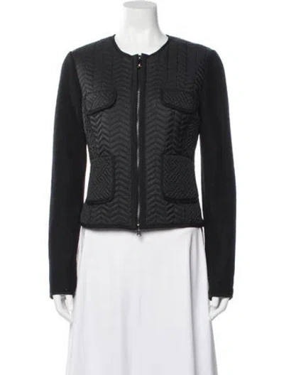 Pre-owned Pinko Patterned Jacket In Black