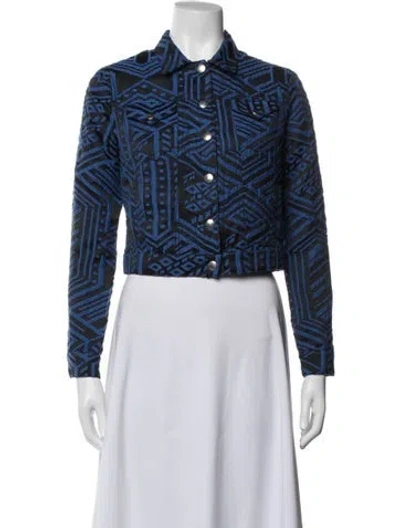 Pre-owned Pinko Patterned Jacket In Blue