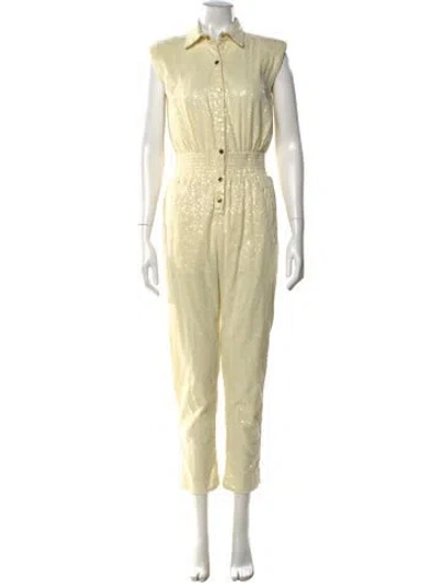 Pre-owned Pinko Patterned Jumpsuit In Yellow