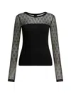 Pinko Patterned Long-sleeve T-shirt In Black