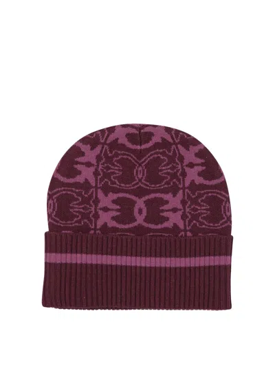 PINKO PINKO PATTERNED RIBBED BEANIE