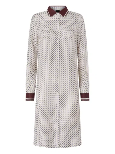 Pinko Patterned Shirt Dress In Neutral