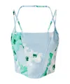 Pinko Floral-print Corset In Blue