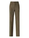 Pinko Straight Leg Trousers With Side Pockets In Brown