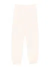 Pinko Straight Trousers With Elastic Waistband And Cuffs In Beige
