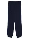 Pinko Logo-embroidered Cuffed Track Pants In Blue