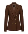Pinko Peak-lapel Double-breasted Blazer In Brown