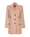 Pinko Peak-lapels Wool-blend Blazer In Nude