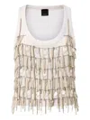 Pinko Top Avec Strass Et Chaînes Bijou In White