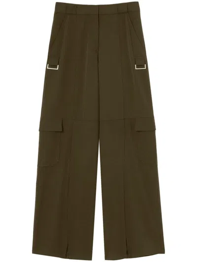 Pinko Pelaggi Flared Trousers In Green-amazonia