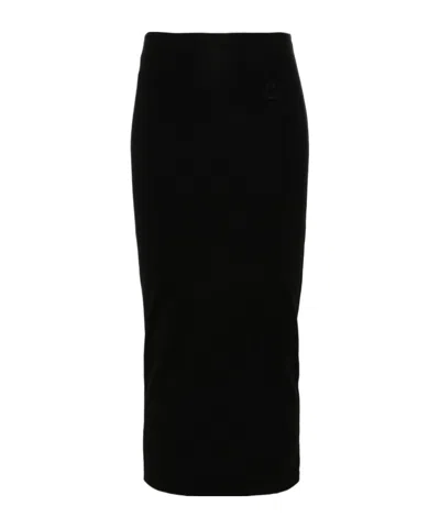 Pinko High-waisted Stretch-jersey Midi Pencil Skirt In Black