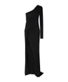 Pinko Robe Drapée Élégante En Jersey Métallisé In Black