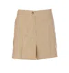 Pinko Tailored Linen Shorts In Tawny-brown Beige