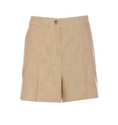Pinko Penny Elegant Shorts With Side Pockets In Beige