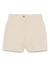 Pinko Tailored Linen Shorts In Neutrals