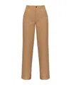 Pinko Pentola High-waisted Straight-leg Trousers In Brown