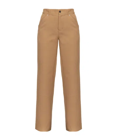 Pinko Pentola High-waisted Straight-leg Trousers In Multi