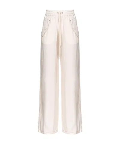 Pinko Perdono Mid-rise Palazzo Pants In Beige