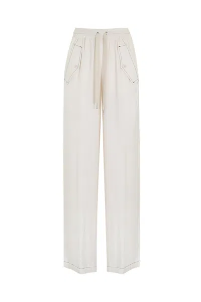 Pinko Perdono Mid-rise Palazzo Pants In White