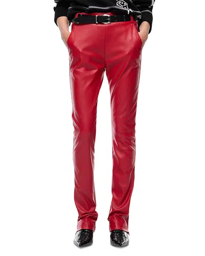 Pinko Pereschia Coated Trousers In Red
