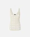 Pinko Cut-out Knit Top In Bianco Cigno