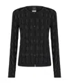 Pinko Perforated Knitted Cardigan In Black