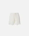 Pinko White Lace Design Serenata Rap Shorts In Snow White