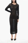 Pinko Perforated Nemesiano Maxi Dress With Boy Shorts