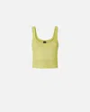 Pinko Perforated Tank Top With Different Patterns In Chartreuse Green
