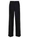 Pinko Crepe Fabric Wide-leg Trousers In Black