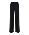 Pinko Crepe Fabric Wide-leg Trousers In Black