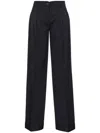 Pinko Wide-leg Trousers With Pleated Front In Black