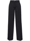 Pinko Wide-leg Trousers With Pleated Front In Black