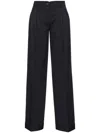 Pinko Wide-leg Trousers With Pleated Front In Black
