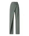 Pinko Wrap-front Pleated Trousers In Green
