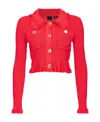 Pinko Small Knit Jacket In Red