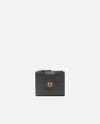 Pinko Black Wallet With Love Birds Buckle On Front In Leather Woman In Black-antique Gold