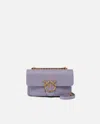 Pinko Love Bag Crossbody Bag In Soft Leather In Ash Purple-antique Gold