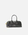Pinko Escape Bag Baguette Small Handbag In Patent-effect Leather In Black