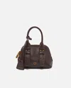 Pinko Escape Bag Small Handbag In Patent-effect Leather In Brown